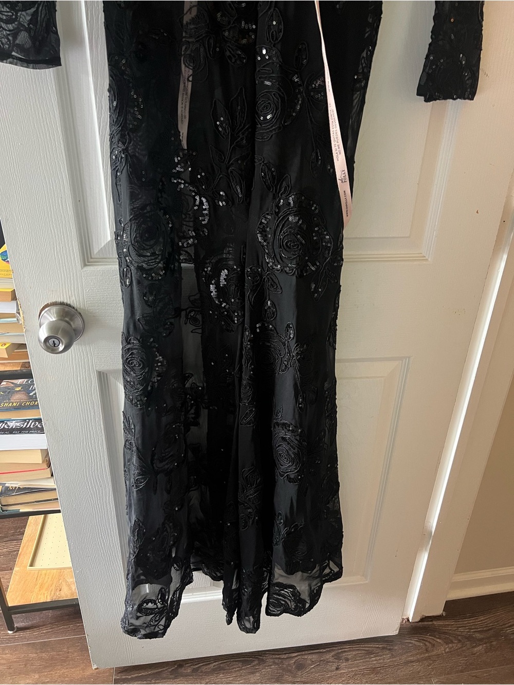 NWT Oh Polly Nazara Sheer Embellished Bodysuit Corset Gown Dress in Black - Picture 9 of 9